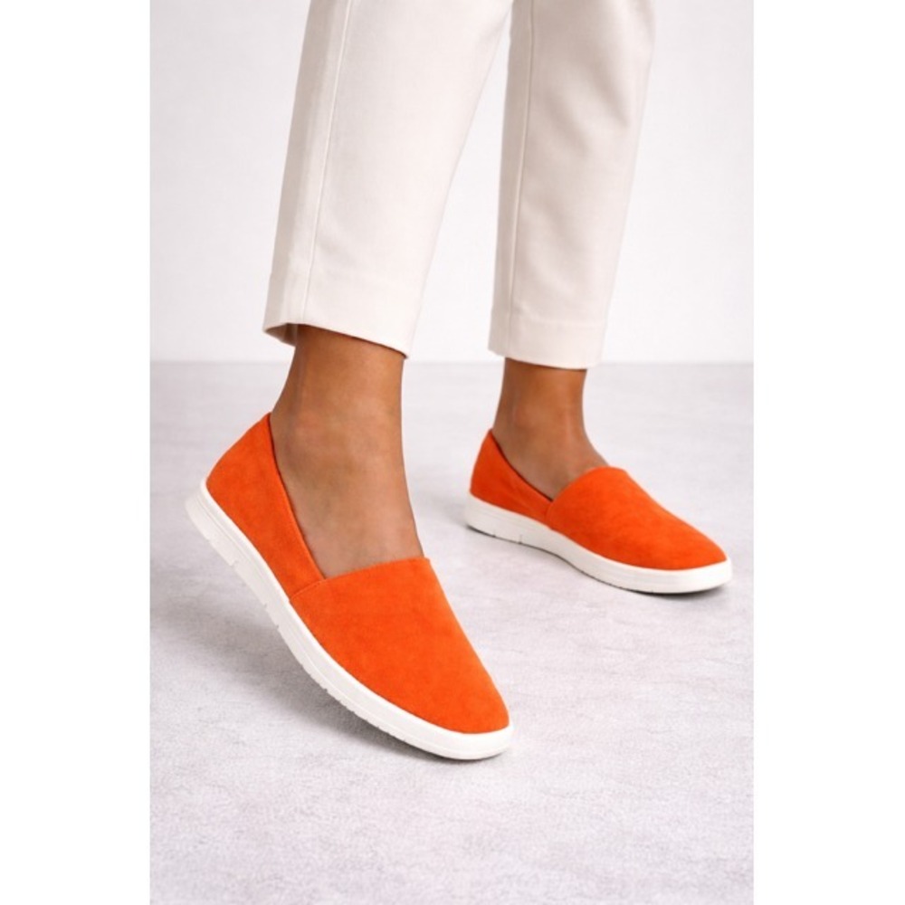 NIB Franco‎ Sarto Slip On Loafer Bonza Tangerine Suede Academia Resort Classic 8 - Picture 2 of 8